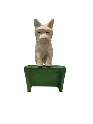 Standing Westie Bookend - Cast Iron - White