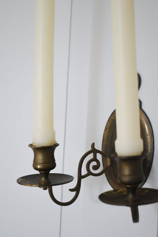 Brass Wall Sconce Pair