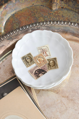 Set of 5 Vintage Brown Stamps