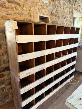 Antique White Industrial Pigeon Hole Storage Unit
